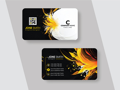 Unique Modern Business Card design template orange