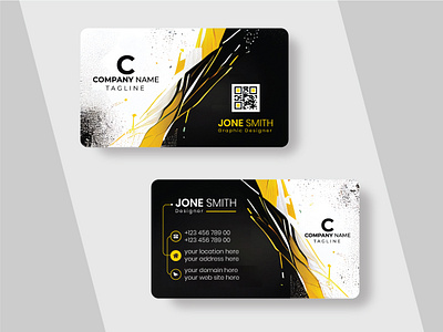 Unique Modern Business Card design template orange