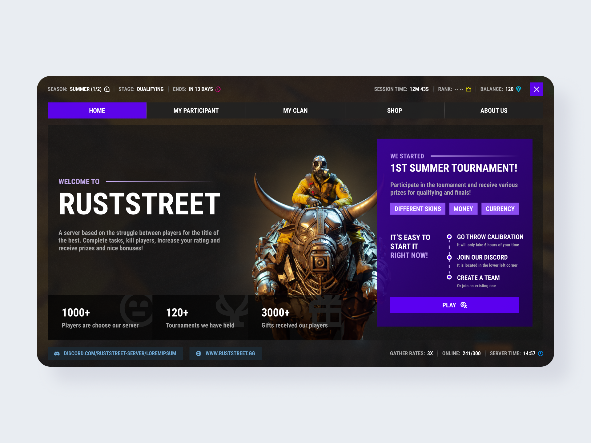 Rust Game Tournament Dashboard by Alex Pavlov