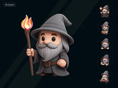 3D Wizard Character System — Napa Mobile App 3d 3d character 3d illustration ai generated character design ed tech gamification habit tracker illustration mascot design mobile app napa product design spaced repetition ui design