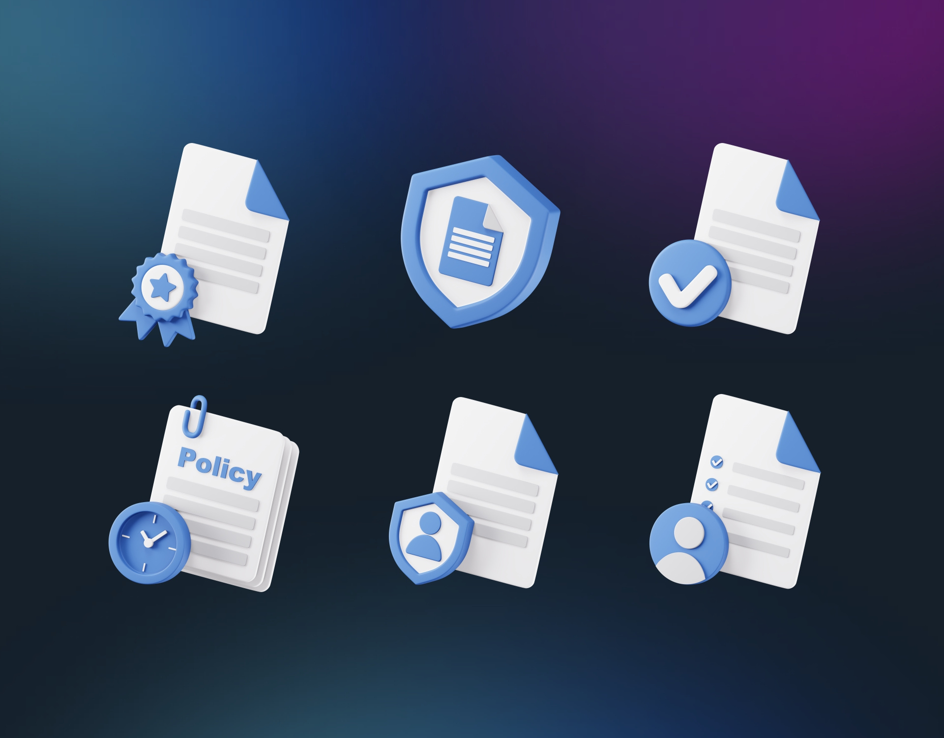 Example of Custom Modern 3D Icons For UI & Apps