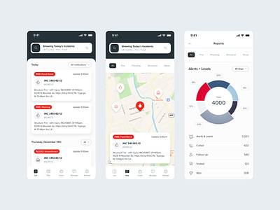 Get notifications about local emergency respons || Mobile App app application design earth emer emergency product design ui ux