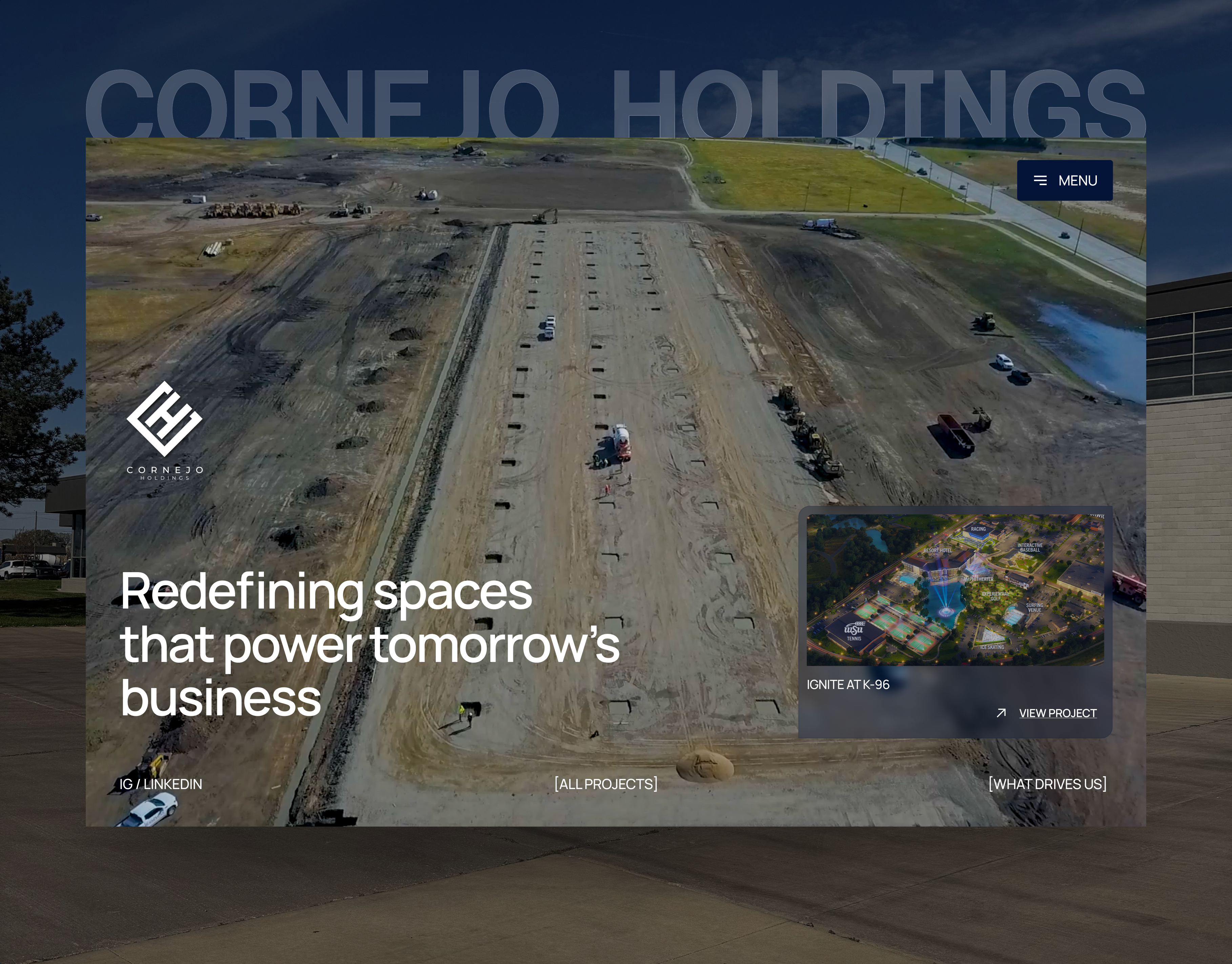 Cornejo Holdings — Commercial Real Estate Website Design branding business website commercial real estate corporate website landing page minimal design modern ui premium website real estate website responsive design saas website ui design ux design visual design web design website design