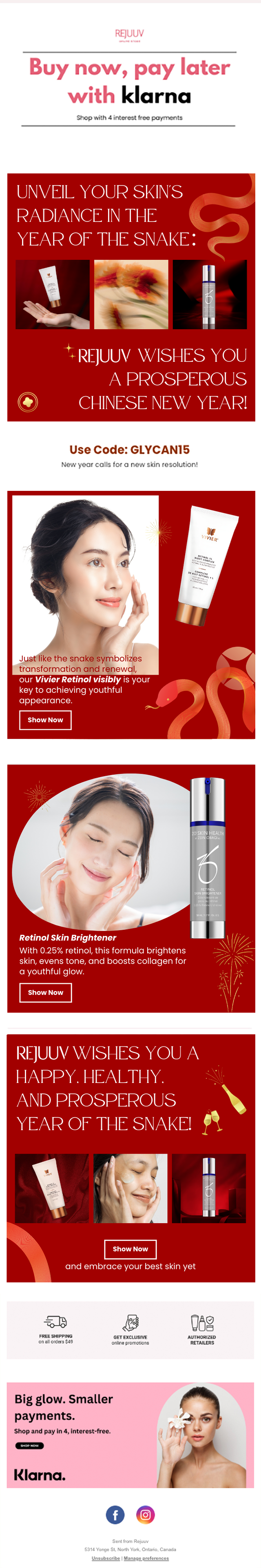 Rejuuv-CNY Newsletter branding chinese new year design graphic design newsletter skincare