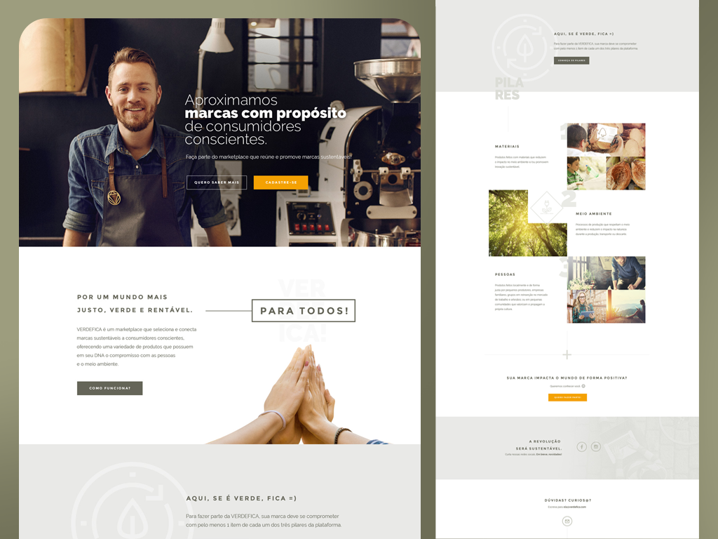 Verdefica Landing Page ecofriendly startup ui