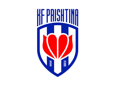 KF Prishtina 3d albania ball blue branding design fc prishtina font football football club heart kf kosovo logo prishtina rebrand red redesign soccer white