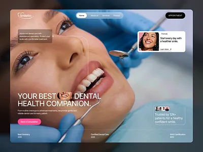 Dental Care Website UI/UX Design | SmileArc - Modern Dentistry appointmentsystem cleandesign dentalwebsite dentistryui digitaldesign figmadesign healthwebsite interactiveui medicalwebsite moderndesign patientbooking patientcare responsivedesign uiuxdesign userexperience userinterface uxdesign webdesign websiteui