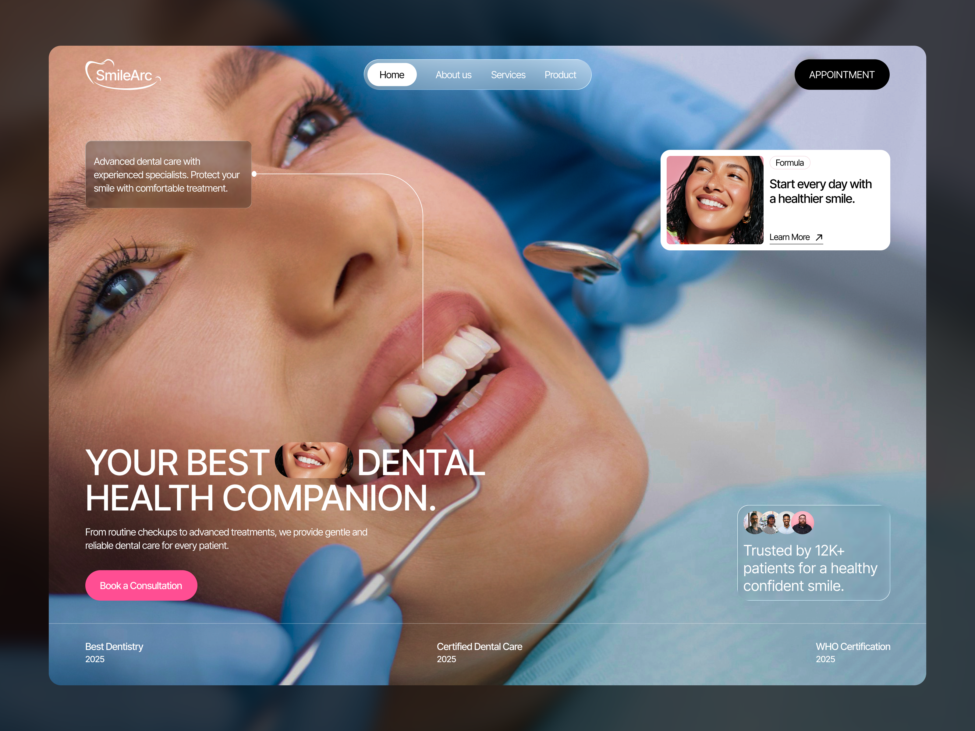 Example of Dental Website UI/UX Design