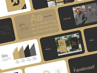 Drimax brand guides anthracite brand guides brand manual build clean constructions craftman dark design manual drimax gold grid identity logo modern modular sand symbol work work wear