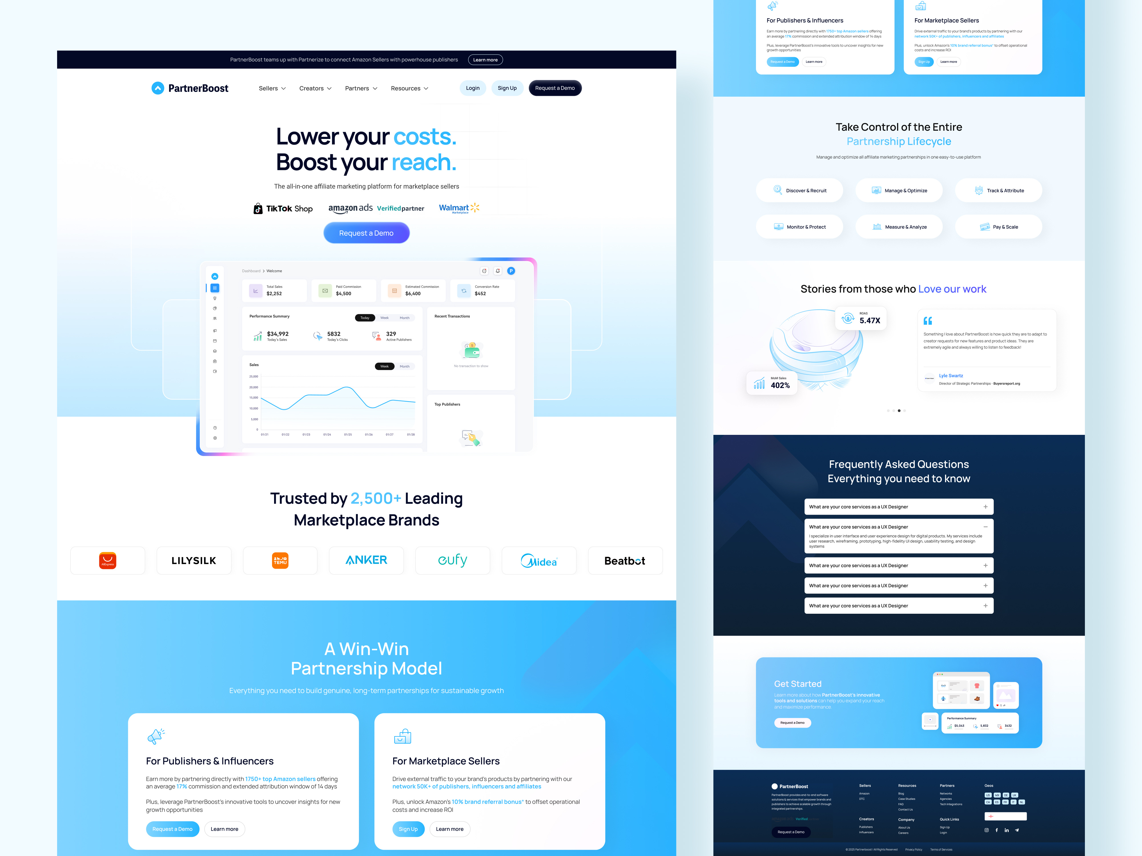 High-Converting Website UX/UI for Influencer/Affiliate Platform affiliate marketing b2b saas branding conversion focussed digital marketing figma influencer marketing marketing website responsive website saas saas website ui uiux web design website design