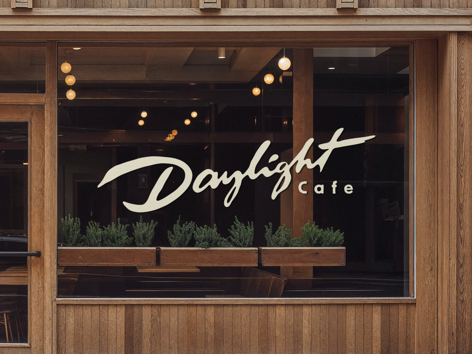 Daylight: cafe logotype brand cafe calligraphy coffee custom fun idea identity imperfect lettering logo playful roasters script signature soul spirit style unique vintage
