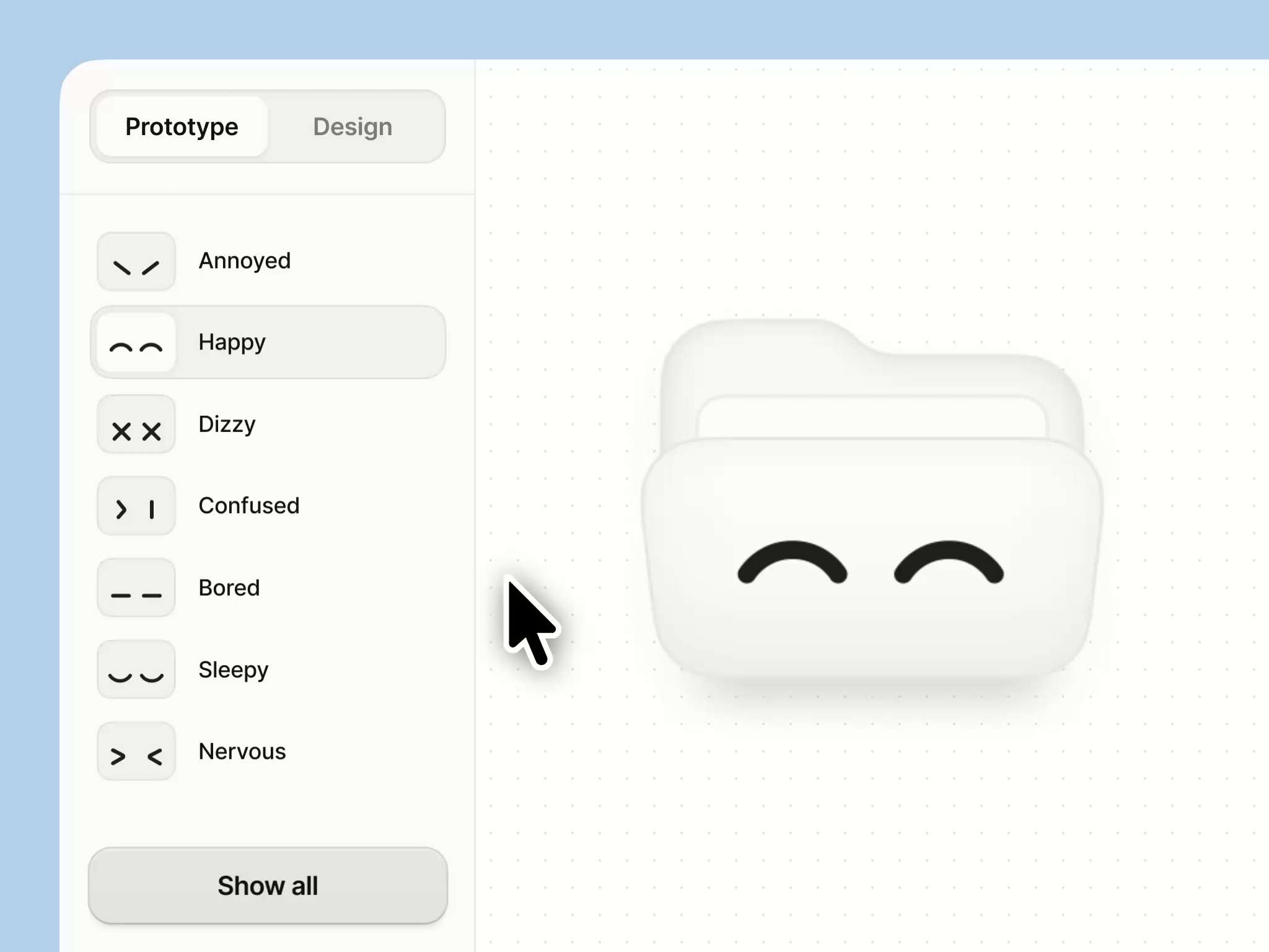 Folder icons with feelings [ >