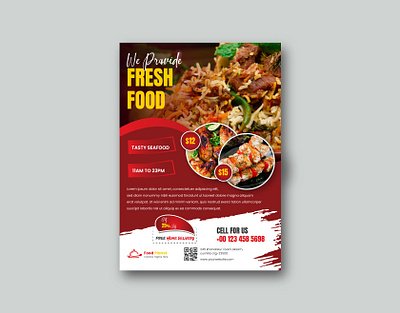 Restaurant fresh food flyer design template branding creative design designer flyer graphic design illustration logo vector