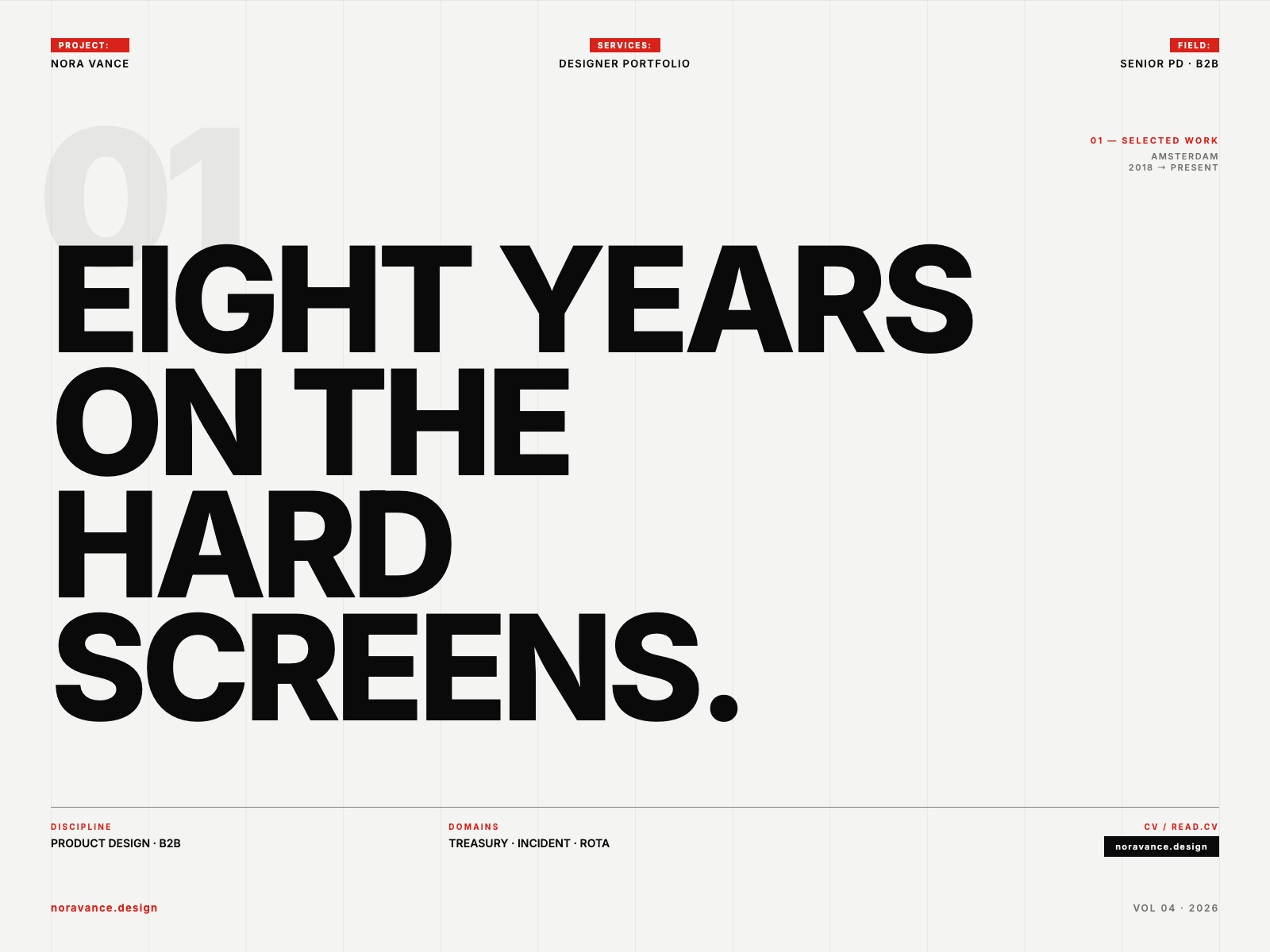 Nora Vance [Senior Product Designer Portfolio] graphic design landing page portfolio ui ux design web design
