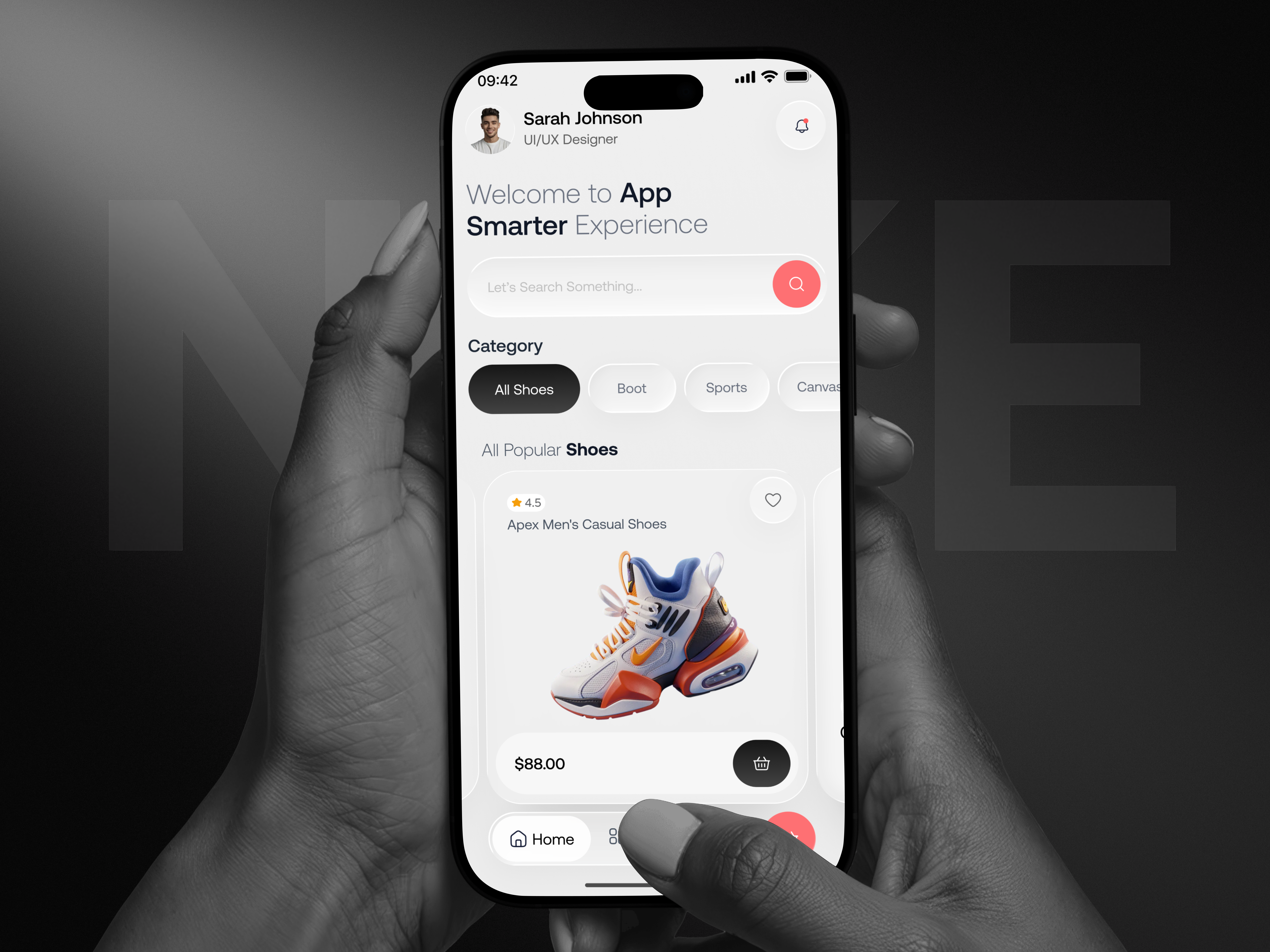 Nike Shoes Store UI Design Concept | Modern eCommerce Mobile App adidas application concept design e commerce ecommerce mobile app ecommerce ui design fashion shopping app mobile mobile ecommerce ui neaker app ui nike shoes shoes app design shopping app ui sneaker sneaker store app store ui