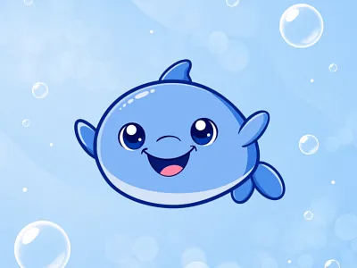 Kawaii Dolphin – Mood Illustration Set app blue branding cartoon character design cute design digital art dolphin emoji expressions graphic design illustration kawaii mascot minimal mood ui ux