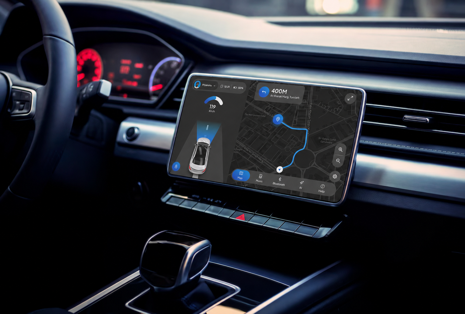 Car Navigation UI car car navigation ui direction driving google maps ui user experience