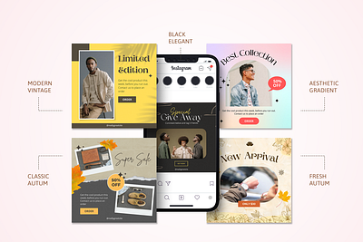 Templat Poster branding design elegant instagram social media template