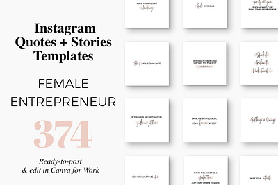 Female Entrepreneur Instagram Quotes canva