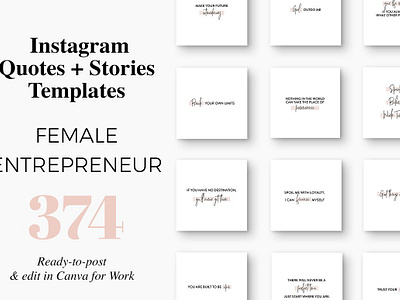 Female Entrepreneur Instagram Quotes canva