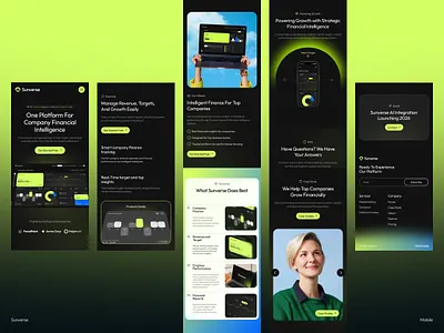 Sunverse Landing Page Mobile Responsive Design cleandesign dashboardlandingpage landingpagedesign mobiledesign mobilescreen responsivedesign sunverse ui