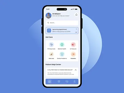 Modern Telehealth Mobile App – Patient Side Interface appdesign behanceproject digitalhealth doctorconsultation figmadesign healthcareapp healthcaretechnology healthcareui healthtech medicalapp medicalui mobileappdesign mobileui moderndesign patientdashboard telehealth telemedicine uiuxdesign uxdesign