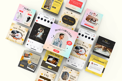 Templat Poster branding design elegant instagram social media template