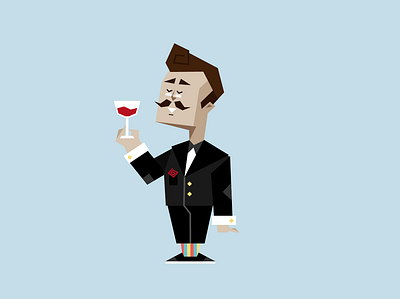 Sommelier adobe illustrator character design flat geometric illustration procreate vector