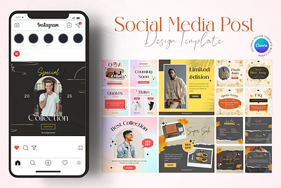 Social Media Post branding design elegant instagram social media template