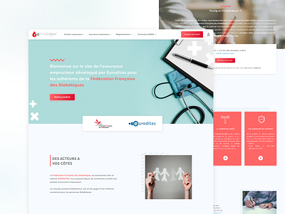 DiabèteAssur' - Insurance Website Overhaul design diabeties figma graphic design homepage insurance loan mockup overhaul product redesign ui ux website