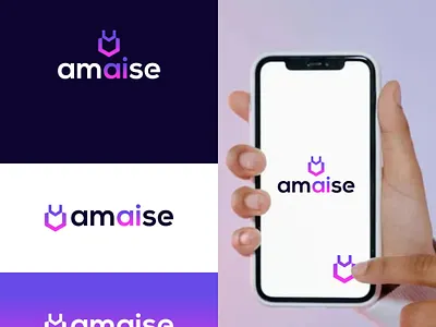 amaise branding design flat graphic design logo logodesign monogram technology logo vector