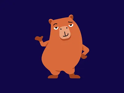 Funny Capybara Mascot for a Dating App 2d alfrey davilla animal mascot awkward brand mascot calm capybara character design clean confident dating app flat funny hello illustration mascot modern sarcastic social vaneltia