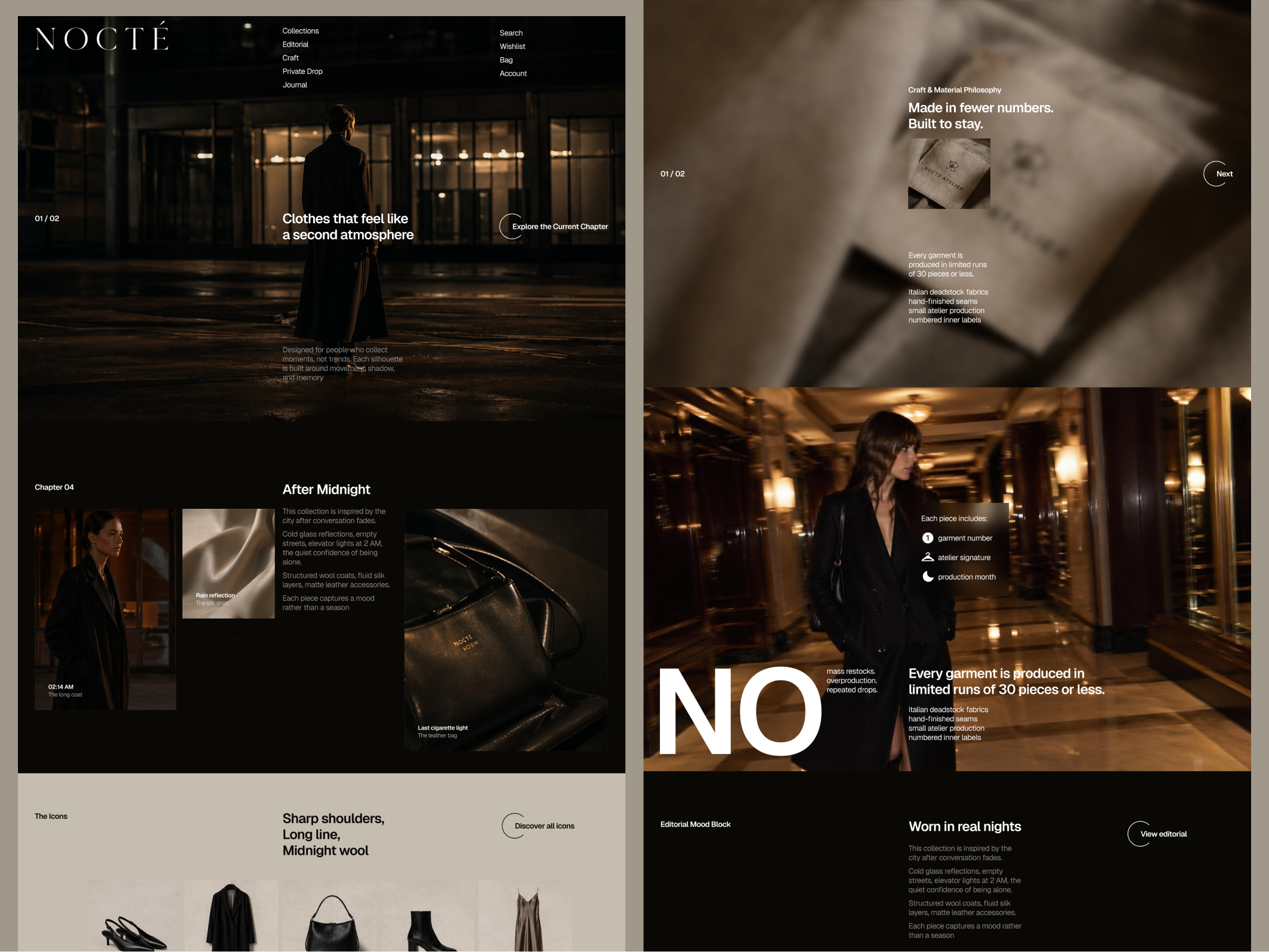 Fashion Ecommerce Website Concept concept design dark mode design e commerce ecommerce editorial design fashion fashion brand home page landing page luxury marketplace premium shop store ui ux web design website