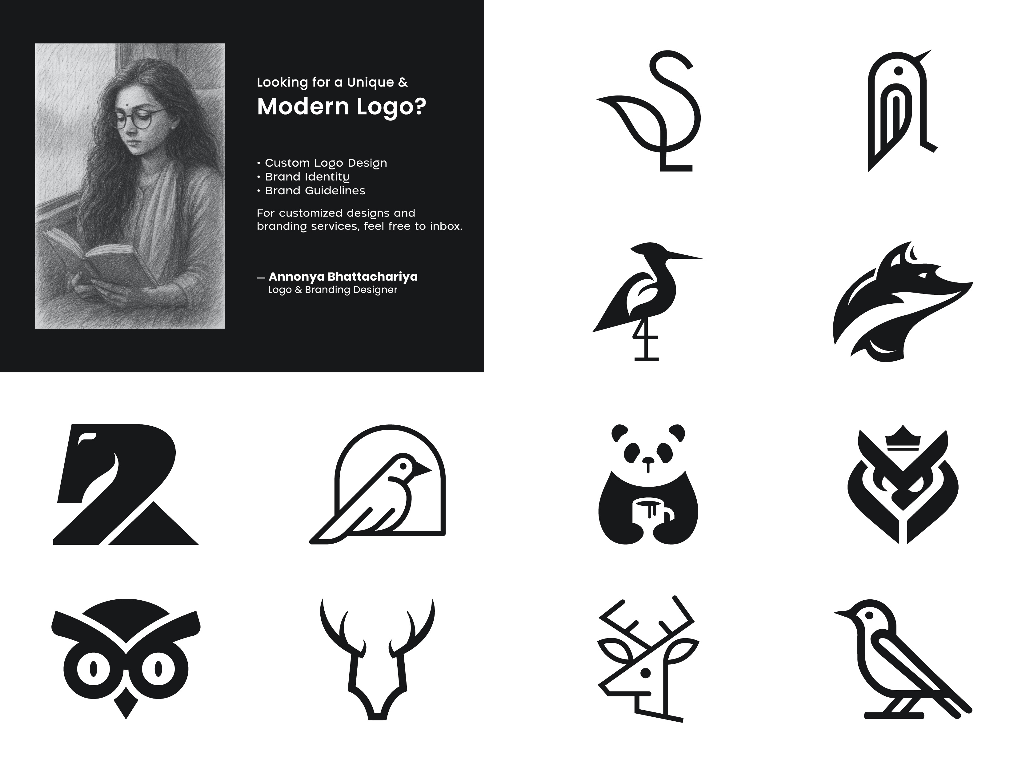 Modern Minimal Logo Collection | Brand Identity Explorations abstractlogo animallogo birdlogo brand identity branding customlogo deerlogo foxlogo geometriclogo logo logo design logocollection mascotlogo minimal logo modern logo monogramlogo owllogo start up logo