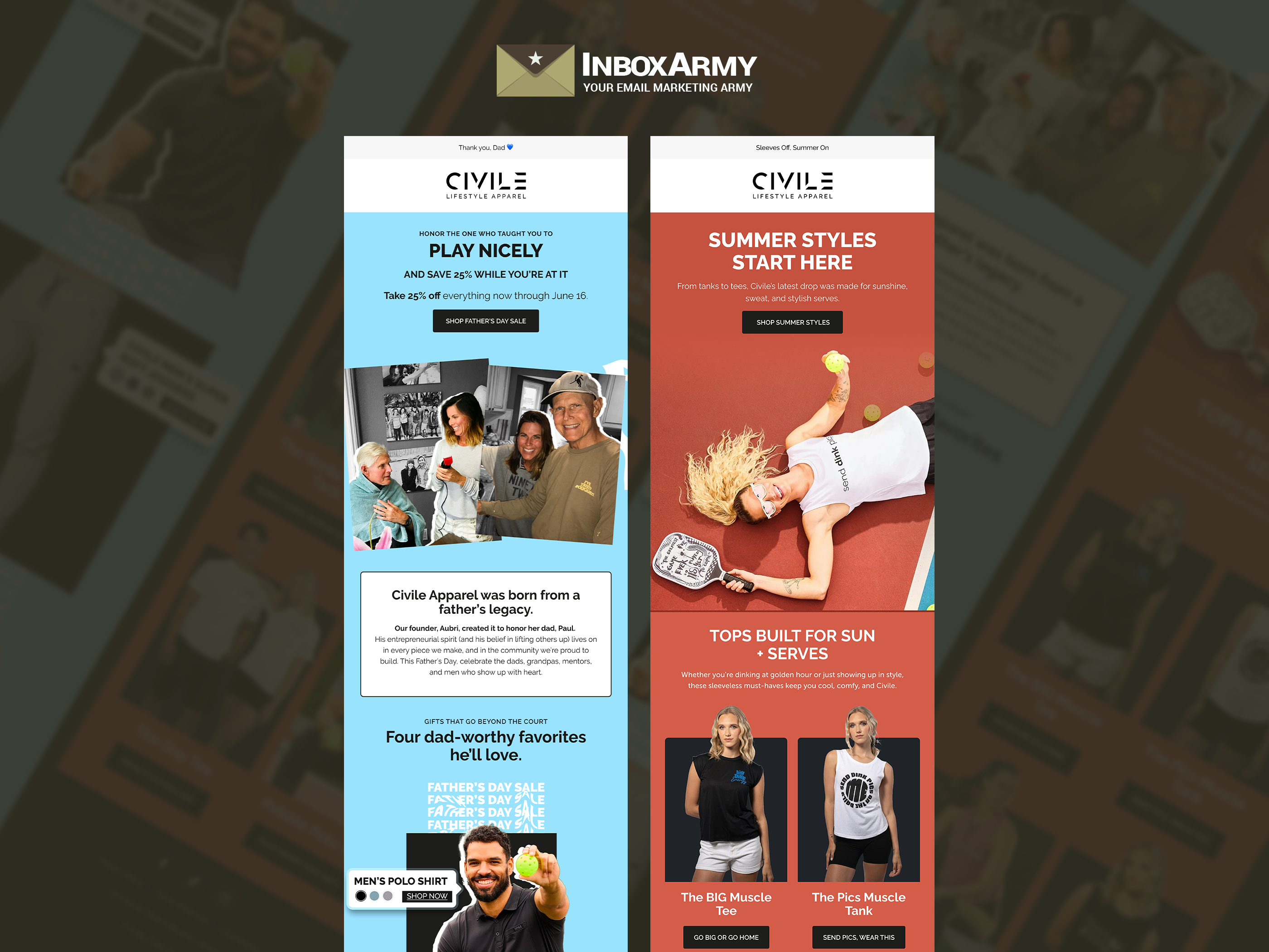 Father’s Day & Summer Email Campaign Designs email campaign email design email marketing fashion brand klaviyo newsletter design summer campaign ui design