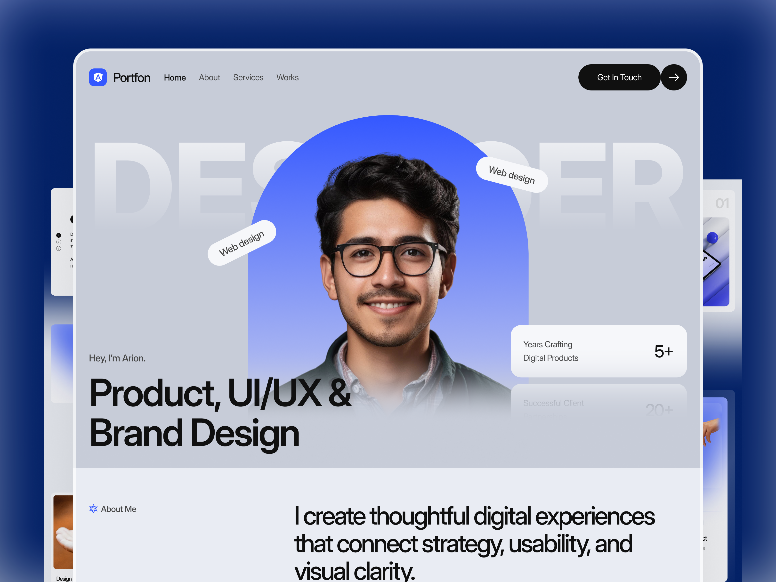 Personal Portfolio Website Design interface product service startup ui ux web