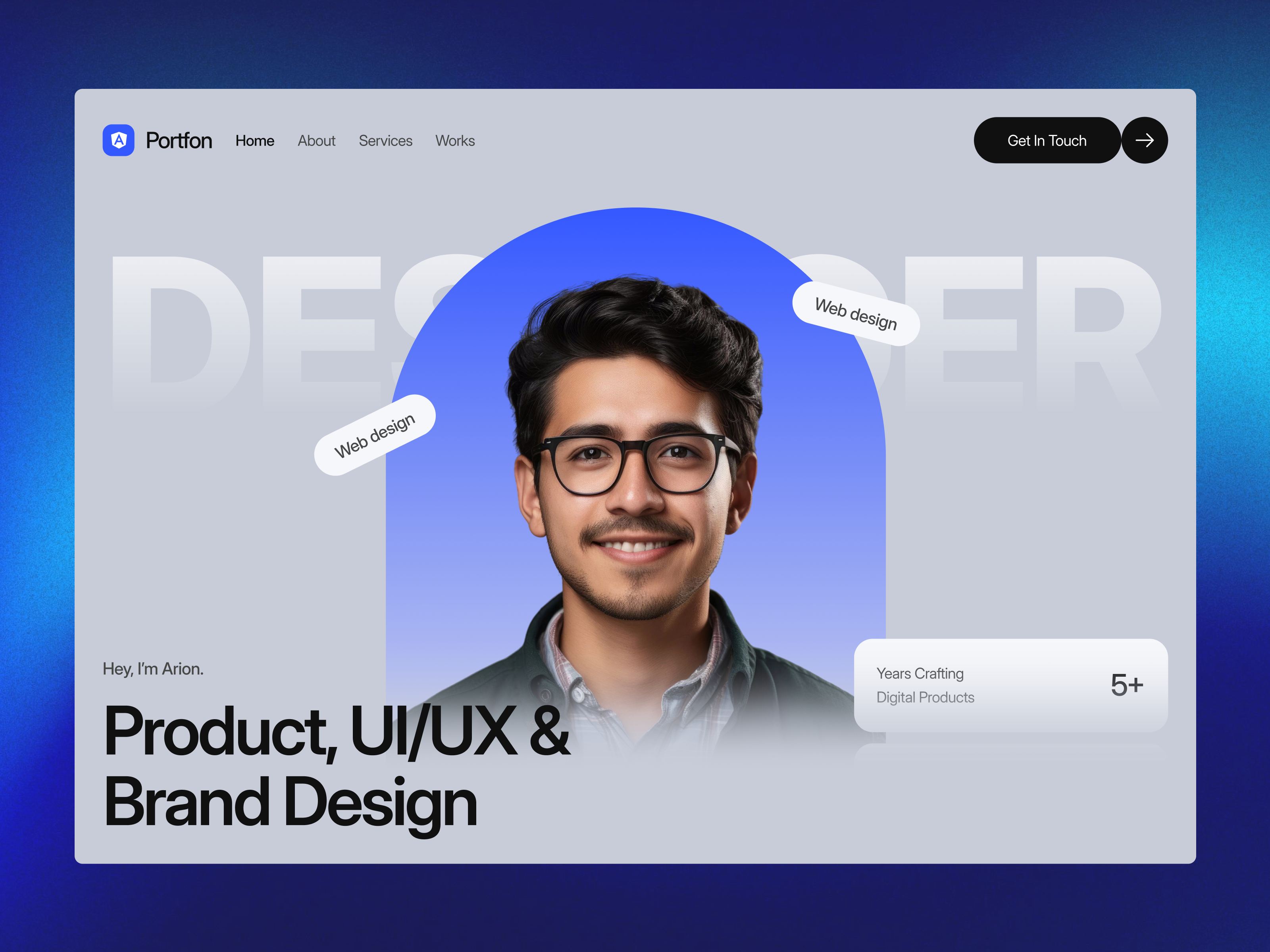 Personal Portfolio Website Design interface product service startup ui ux web