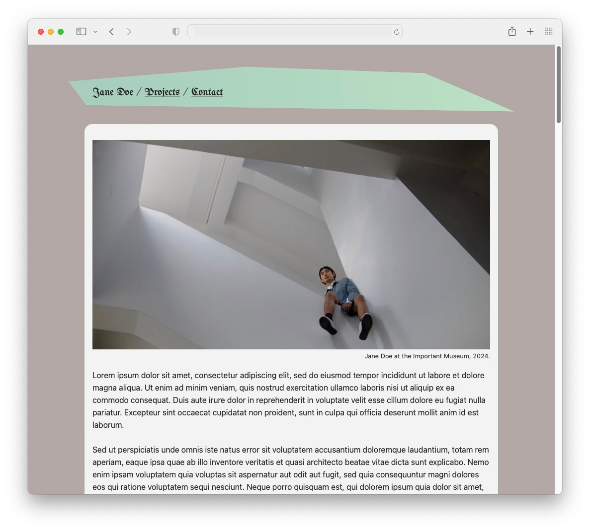 Example of Creative Bespoke Webdesign