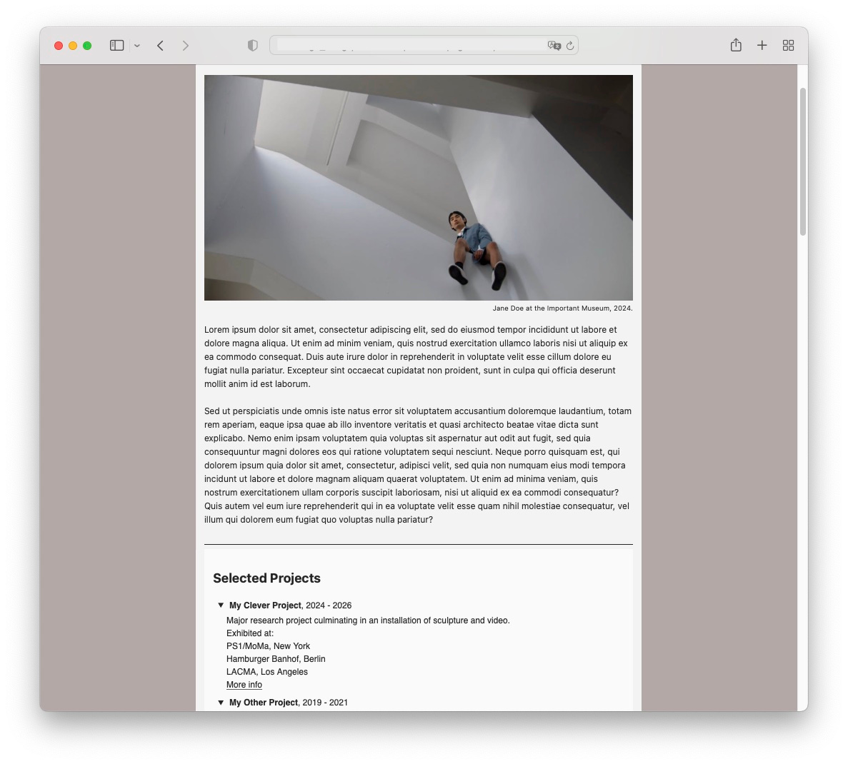 Example of Creative Bespoke Webdesign