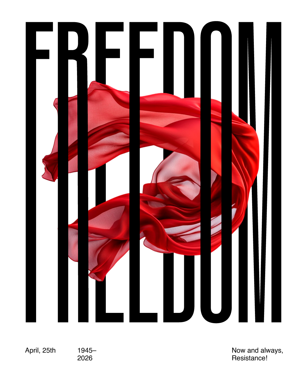 April 25th, Italy's Liberation Day poster design editorial design graphic design layout design minimalist poster design typography