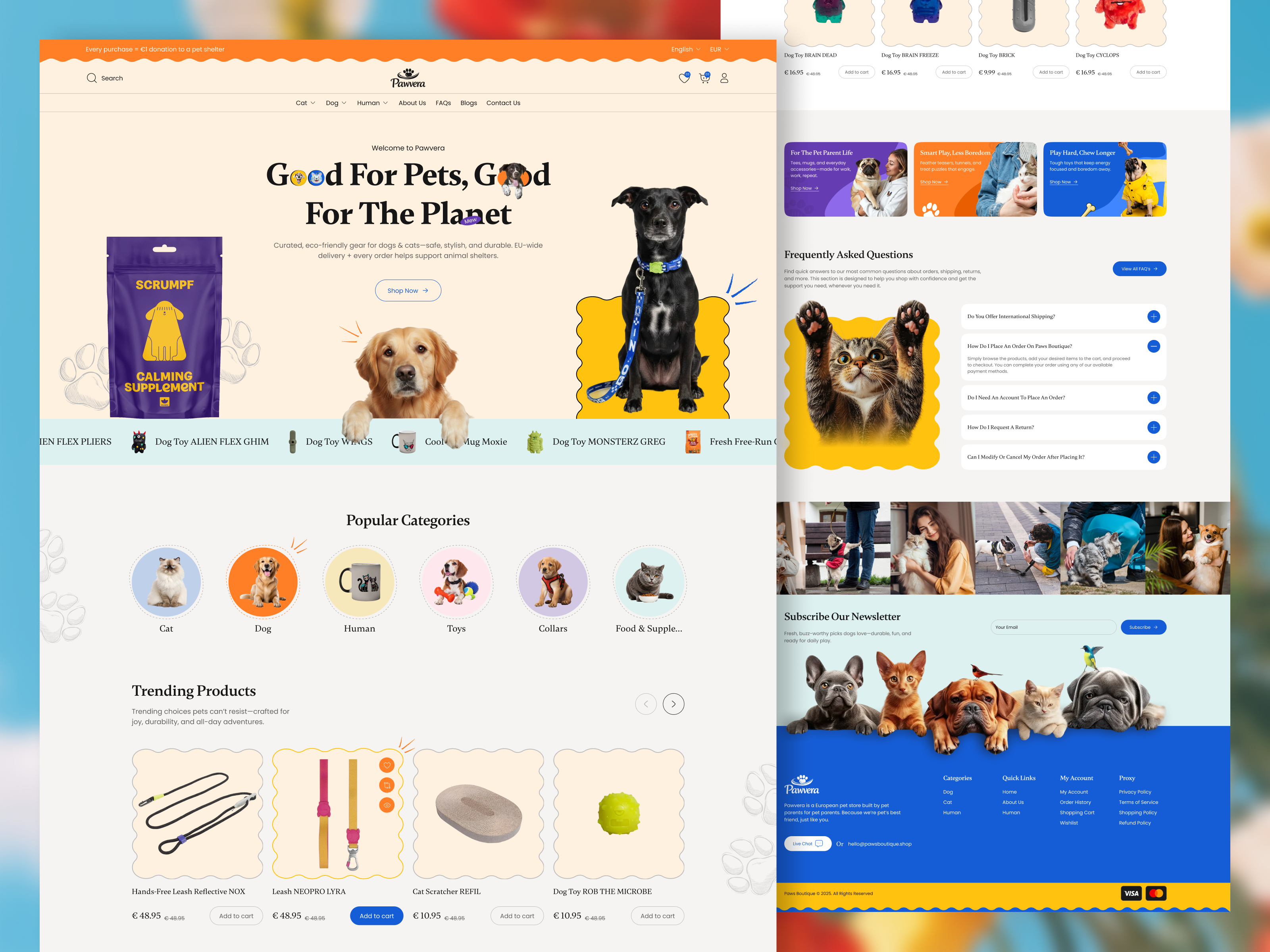 Pawvera - Modern Pet Store Ecommerce Website UI branding digitaldesign e commerce ecommercedesign ecommerceui figma landing page minimal modern ui pet landing page pet shop pet store petstore product design ui unique hero userinterface ux web design web ui
