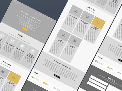 Wireframe Compro PT Khazanah Teknologi Indonesia branding company company profile design flat graphic design landing page minimal services ui ux web web design website wireframe