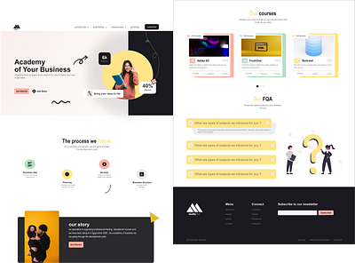 online_training courses landing page branding design ui xd