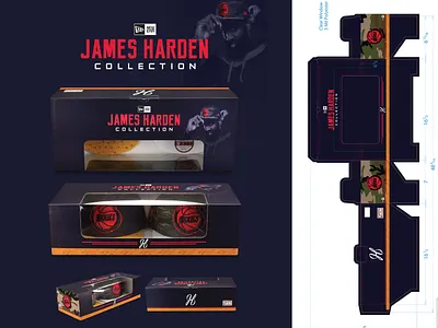 James Harden Collection Packaging Design basketball box design box packaging caps clean packaging hat box hats luxury packaging nba new era packaging design retail packaging sports design