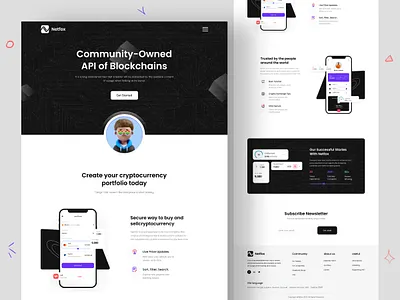 Blockchain Landing Page animation blockchain coin crypto cryptocurrency ecosystem figma resource finance landing page landing page ui kit landingpage metaverse minimal scrolling simple token ui design ui design kit ux design web design