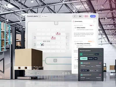 Industrial Operations Dashboard UI/UX Design for Industrial Auto control center ui data visualization enterprise dashboard futuristic interface industrial automation industrial dashboard industrial ui logistics automation logistics platform monitoring system operations dashboard real time monitoring robot fleet management robotics dashboard robotics ui ui ux design user experience design warehouse dashboard