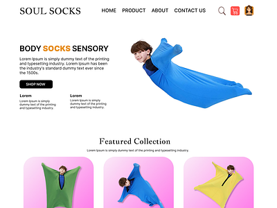 Landing Page BODY SOCKS SENSORY design web body socks sensory landing page ui ui ux