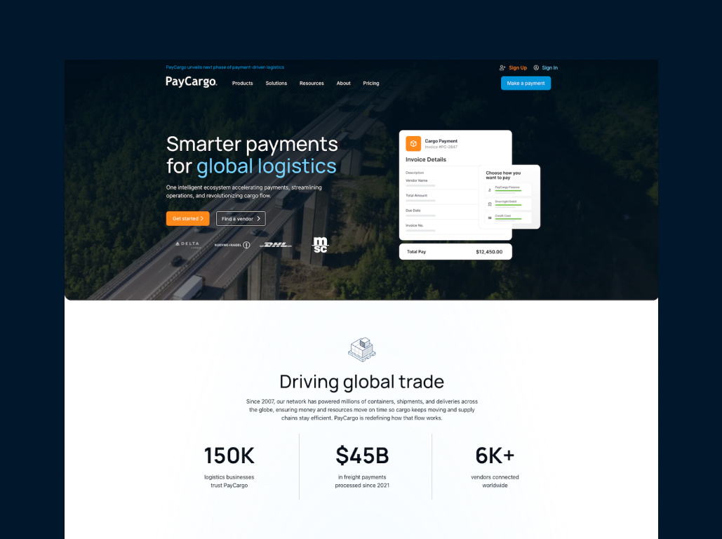 PayCargo Web Redesign