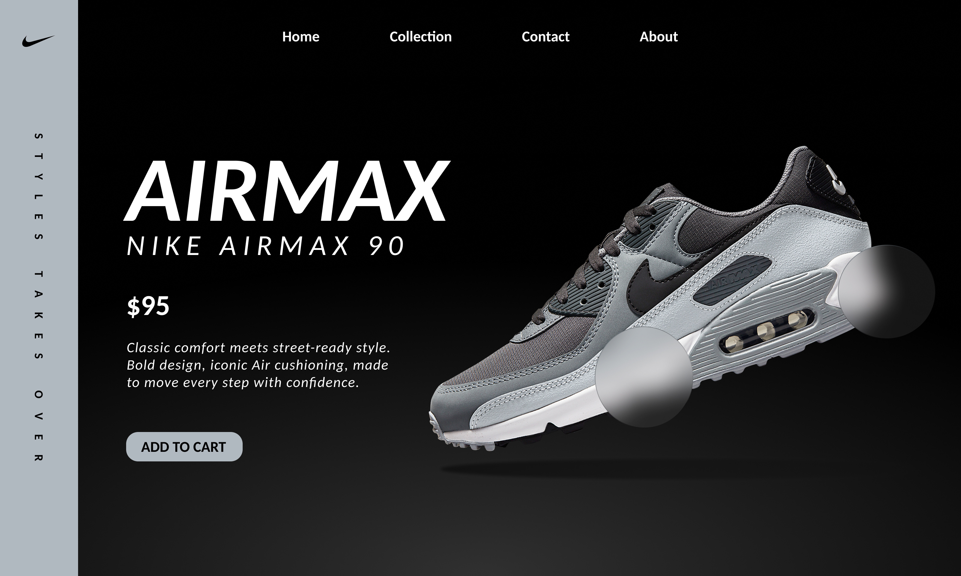 Nike AirMax 90. Concept Landing Page Design branding graphic design landing page ui ui design web design