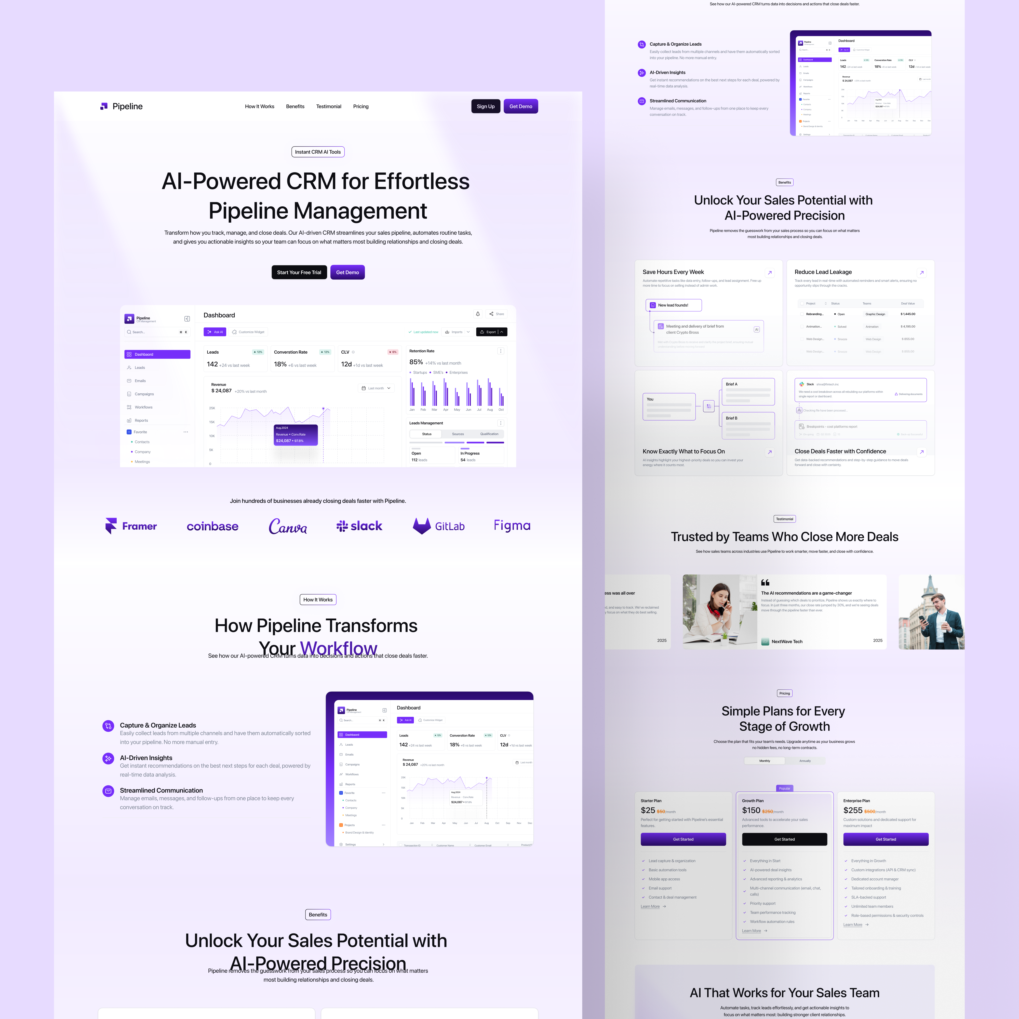 Pipeline — AI Powered CRM for Effortless Pipeline Management app design branding crm dashboard erp graphic design logo saas system design ui visual design web design website